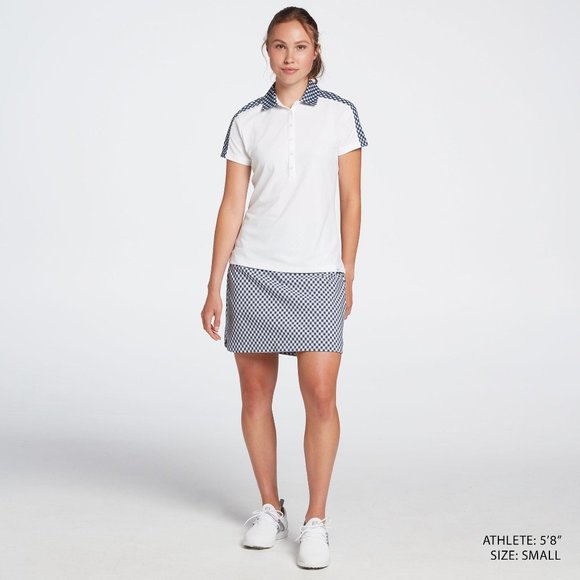 NWT Lady Hagen Women's Printed Block Short Sleeve Golf Polo - Picture 2 of 4